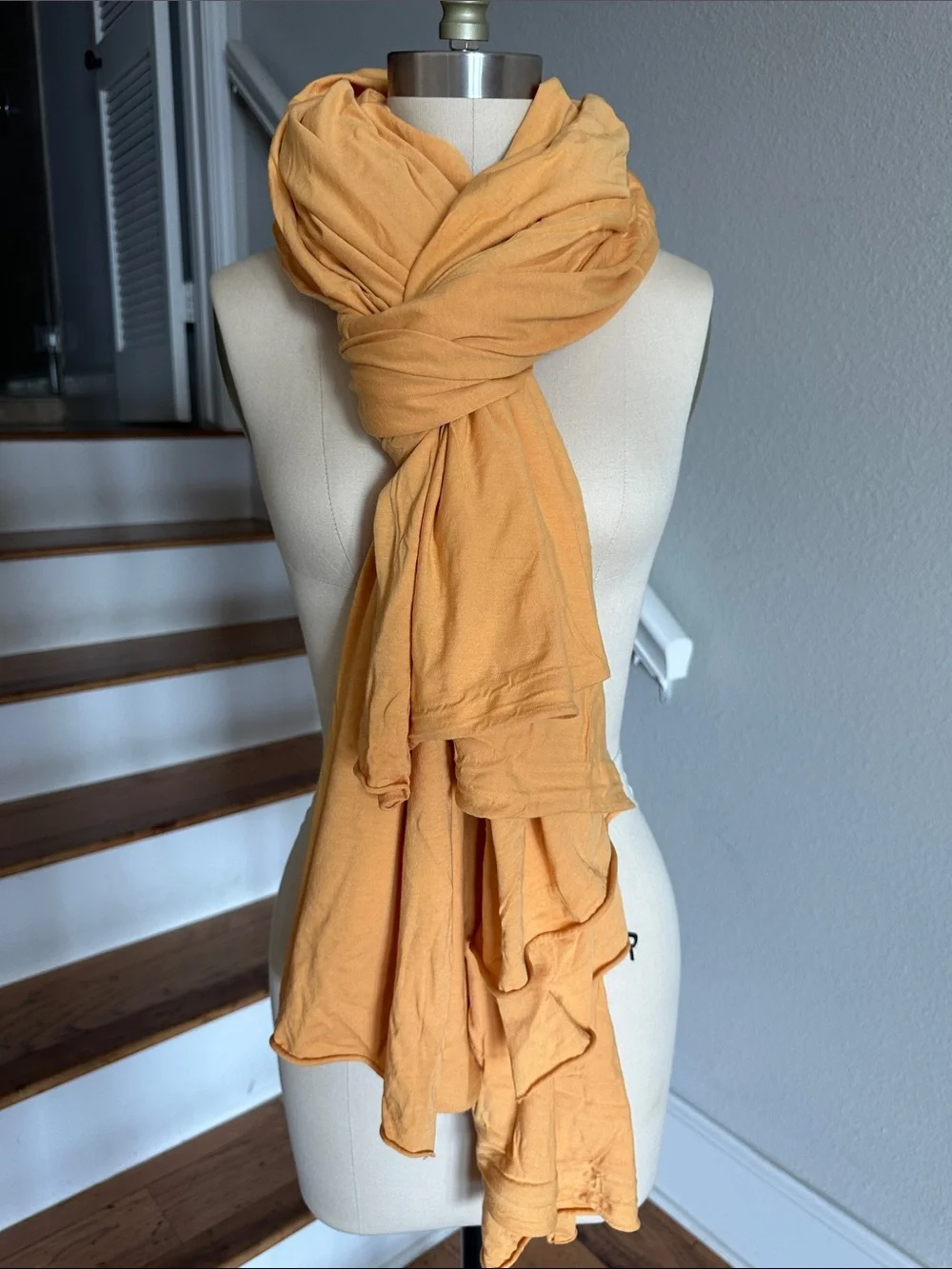 LAMADE LARGE ZINGO Jersey SCARF Faded MUSTARD YELLOW